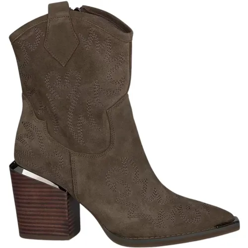 Embroidered Leather Cowboy Boots , female, Sizes: 8 UK - Alma en Pena - Modalova