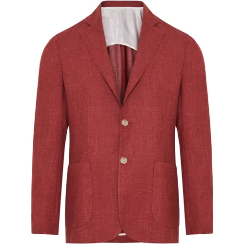 Wool/silk/linen jacket , male, Sizes: M, XL, 2XL, 3XL, L - Barba - Modalova
