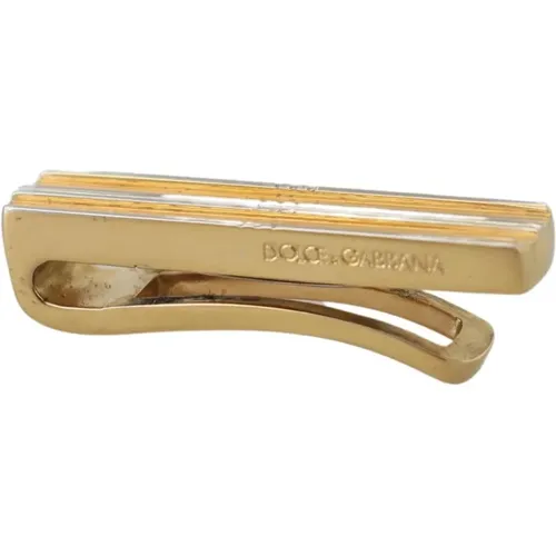 Cufflinks & Tie Clips, male, , Size: ONE SIZE Gold Silver Logo Men Tie Clip - Dolce & Gabbana - Modalova