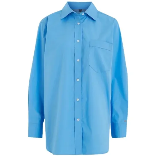 Oversized Cotton Poplin Shirt , female, Sizes: 2XS, XS, S, L - Tommy Hilfiger - Modalova