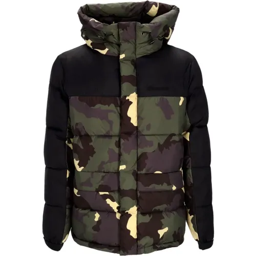 Winter Jackets, male, , Size: S Camo Puffer Down Jacket Zip Hood - Propaganda - Modalova