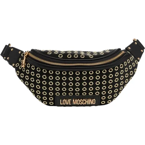 Studded Belt Bag with Logo Detail , female, Sizes: ONE SIZE - Love Moschino - Modalova