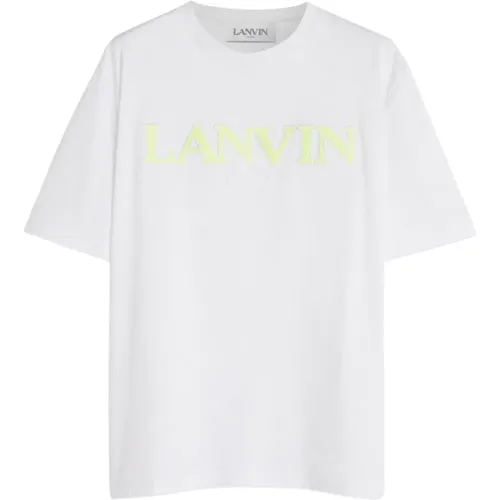 Weiß Grün Curb T-Shirt , Herren, Größe: L - Lanvin - Modalova