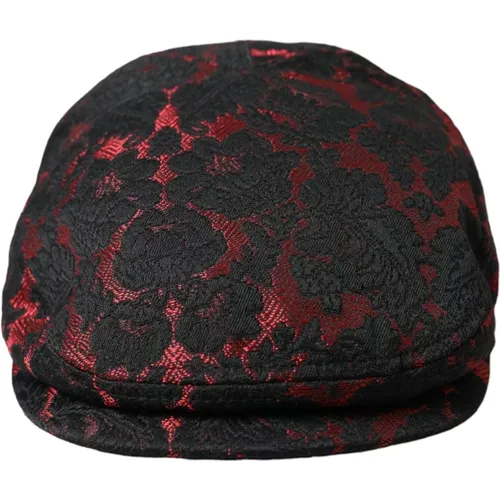 Red Floral Newsboy Cap , male, Sizes: 58 CM - Dolce & Gabbana - Modalova