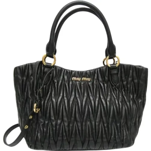 Pre-owned Tote Bags, female, , Size: ONE SIZE Pre-owned Leather handbags - Miu Miu Pre-owned - Modalova