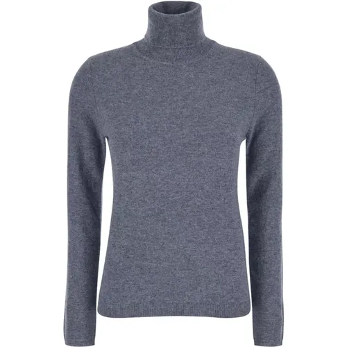 Kaschmir High Neck Pullover Grau , Damen, Größe: L - Plain Units - Modalova