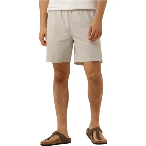Taupe Seersucker Shorts mit Taschen , Herren, Größe: XL - Pure Path - Modalova