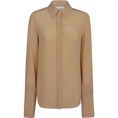 Silk Crêpe de Chine Shirt Nude , female, Sizes: 3XS, 4XS, 2XS, S - Max Mara - Modalova