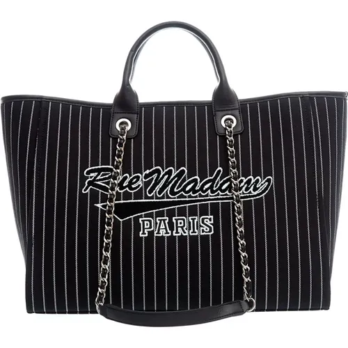 Schwarze Handtasche Damen Tote Bag , Damen, Größe: ONE Size - Rue Madam - Modalova