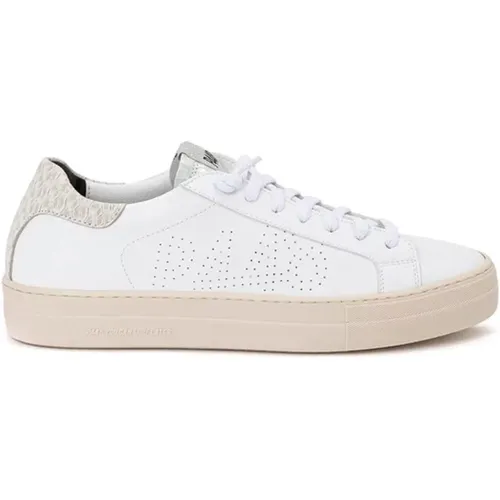 Weiße Leder Sneakers Damen Casual - P448 - Modalova