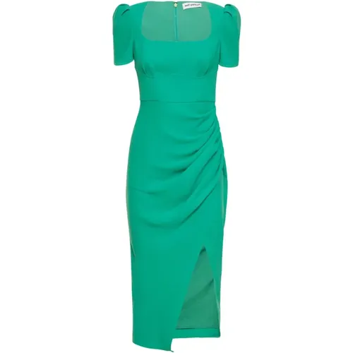 Party Dresses, female, , Size: 3XS Long Elegant Dress with Draping - Self Portrait - Modalova