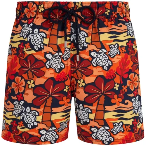 Kurze Monoi Turtles Stretch-Badeshorts für Herren , Herren, Größe: 3XL - Vilebrequin - Modalova