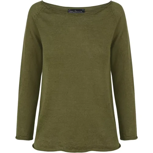 Rinen, jersey and linen knit olive , female, Sizes: XL, L, M, S, 2XL - Cortana - Modalova