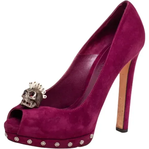 Pre-owned Pumps, female, , Size: 8 1/2 US Pre-owned Suede heels - Alexander McQueen Pre-owned - Modalova