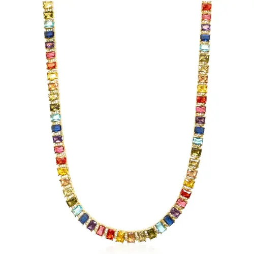 Women's Colorful Tennis Necklace , female, Sizes: ONE SIZE - Nialaya - Modalova