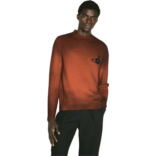 Wollstrickpullover mit Logo-Jacquard , Herren, Größe: M - Vivienne Westwood - Modalova