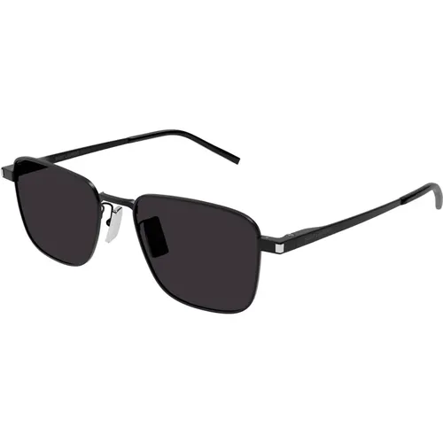 Schwarze/Graue Sonnenbrille SL 529 , unisex, Größe: 52 MM - Saint Laurent - Modalova