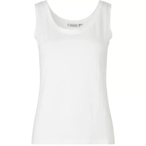 Basic Cream Top with Wide Shoulder Straps , female, Sizes: S, 2XL, M, XS, XL, L - Masai - Modalova