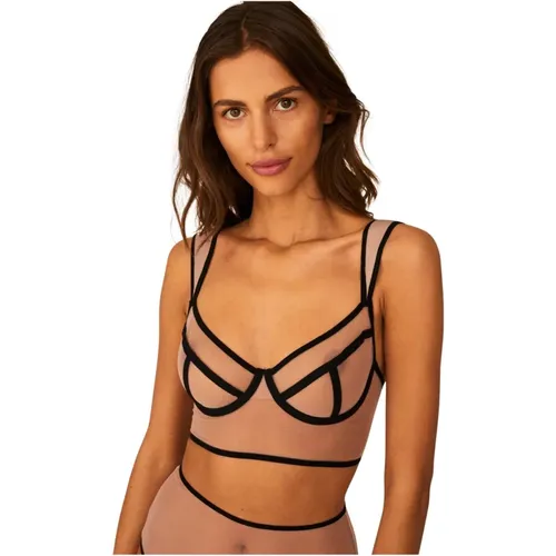 Sinnlicher Schwarzer Mesh-BH , Damen, Größe: XS - Undress Code - Modalova