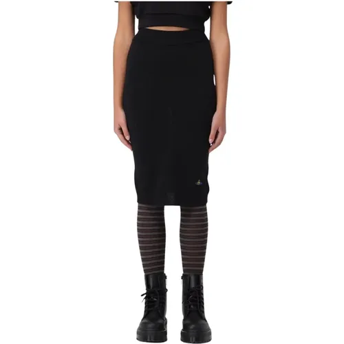 Pencil Skirts, female, , Size: L Merino Wool Knit Midi Skirt - Vivienne Westwood - Modalova