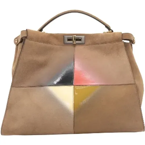 Pre-owned Tote Bags, female, , Size: ONE SIZE Pre-owned Suede handbags - Fendi Vintage - Modalova