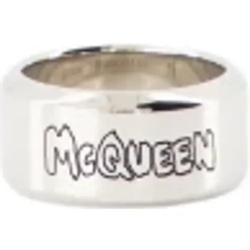 Graffiti Ring , Herren, Größe: 58 MM - alexander mcqueen - Modalova