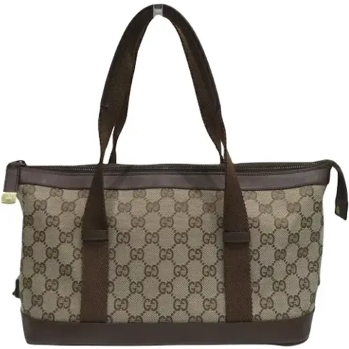 Pre-owned Tote Bags, female, , Size: ONE SIZE Pre-owned Canvas shoulder-bags - Gucci Vintage - Modalova