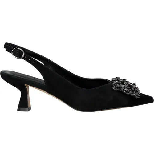 Square Brooch Heel Shoe , female, Sizes: 5 UK, 3 UK, 4 UK - Alma en Pena - Modalova