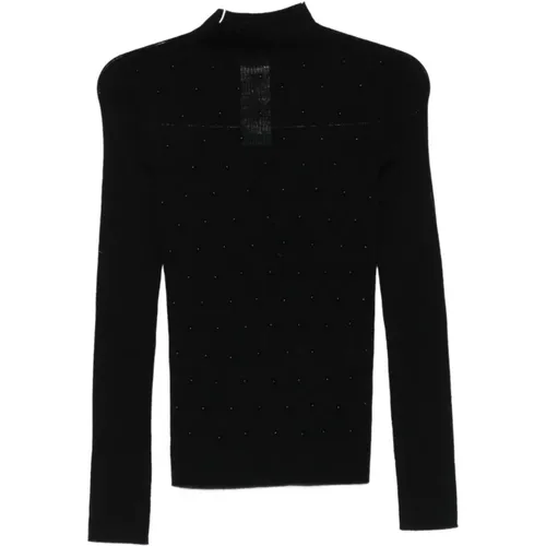 Turtlenecks, female, , Size: M Nero Sweater Aw25 - Liu Jo - Modalova