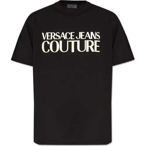 T-Shirts, male, , Size: S T-shirt with logo - Versace Jeans Couture - Modalova