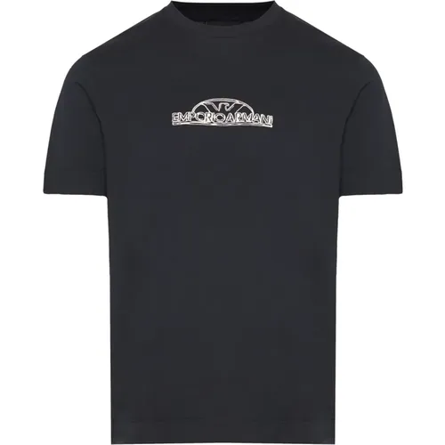 Baumwoll T-Shirt mit 3D Design , Herren, Größe: L - Emporio Armani - Modalova