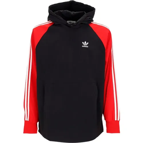 Schwarze Windbreaker Kapuzenjacke , Herren, Größe: M - Adidas - Modalova