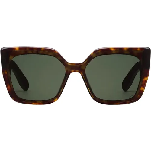Contemporary Square Sunglasses with Tortoiseshell Frame and Green Lenses , unisex, Sizes: ONE SIZE - Dior - Modalova