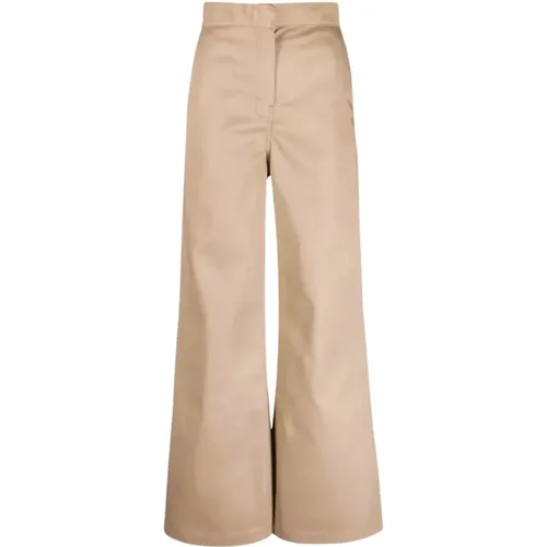 Wide Trousers, female, , Size: S Chino Pants Straight Loose Fit - Palm Angels - Modalova