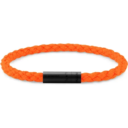 Bracelets, unisex, , Size: S Fluorescent Nato Cable Bracelet - Le Gramme - Modalova