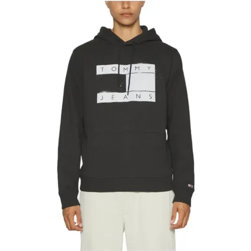 Tjm Reg Flag Spray Tommy Jeans Sweatshirt , Herren, Größe: M - Tommy Hilfiger - Modalova