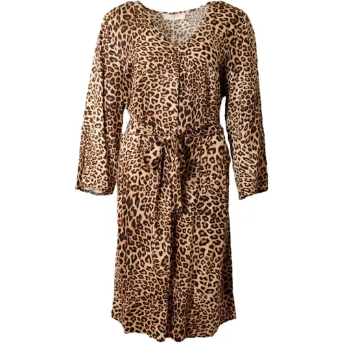Leopard Print Dress , female, Sizes: 5XL, 4XL - Amélie & Amélie - Modalova