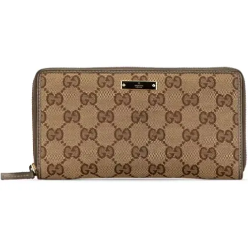 Pre-owned Wallets, female, , Size: ONE SIZE Pre-owned Canvas wallets - Gucci Vintage - Modalova