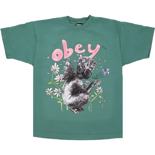 T-Shirts, male, , Size: L Palm Leaf Men's Tee Shirt - Obey - Modalova