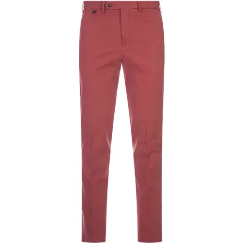 Cotton-Lyocell Trousers Mid-Rise Waist , male, Sizes: XL, 2XL, 4XL, L - PT Torino - Modalova