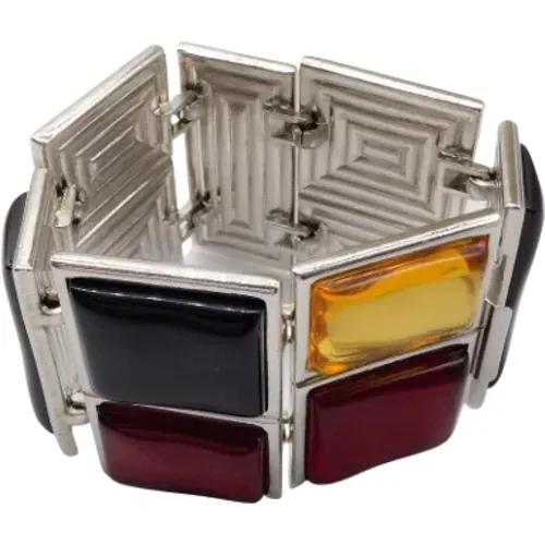 Pre-owned Jewellery, female, , Size: ONE SIZE Vintage Mondrian Style Bracelet and Earrings Set - Yves Saint Laurent Vintage - Modalova