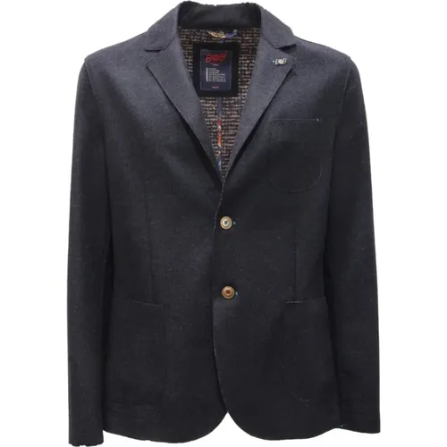 Blazers, male, , Size: S Stretch Wool Blend Jacket Navy - BOB - Modalova