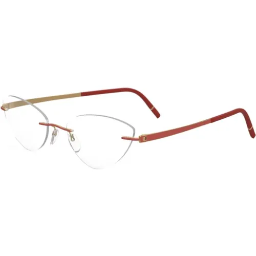 Glasses, unisex, , Size: 56 MM Gold Red Eyewear Frames Momentum - Silhouette - Modalova