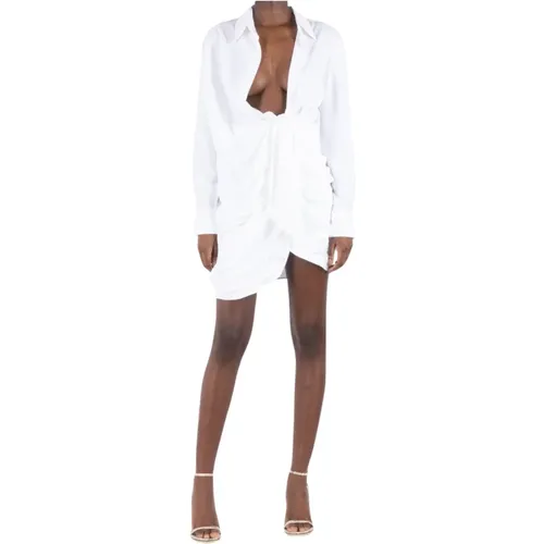 Weißes Drapiertes Kleid Bahia Stil , Damen, Größe: M - Jacquemus - Modalova