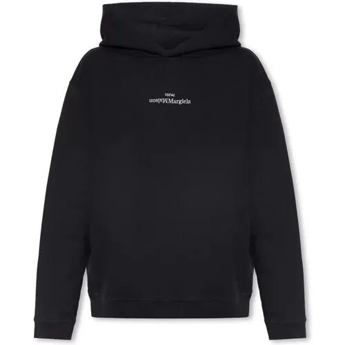 Cotton hoodie with logo , male, Sizes: M, L - Maison Margiela - Modalova