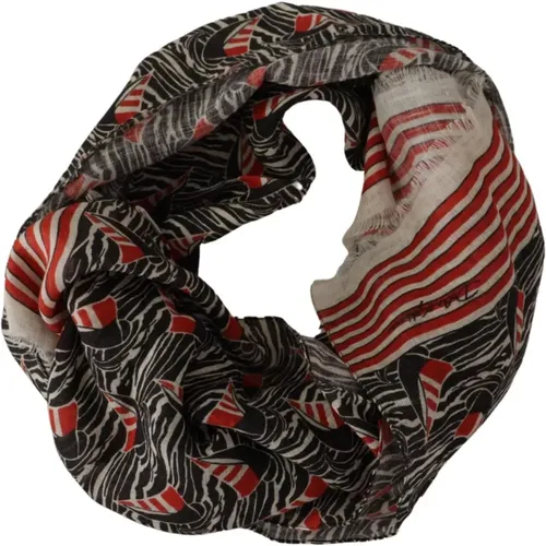 Silky Scarves, male, , Size: ONE SIZE Mens Stripe Print Linen Scarf - Dolce & Gabbana - Modalova