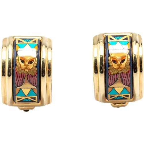 Pre-owned Jewellery, female, , Size: ONE SIZE Pre-owned Fabric earrings - Hermès Vintage - Modalova