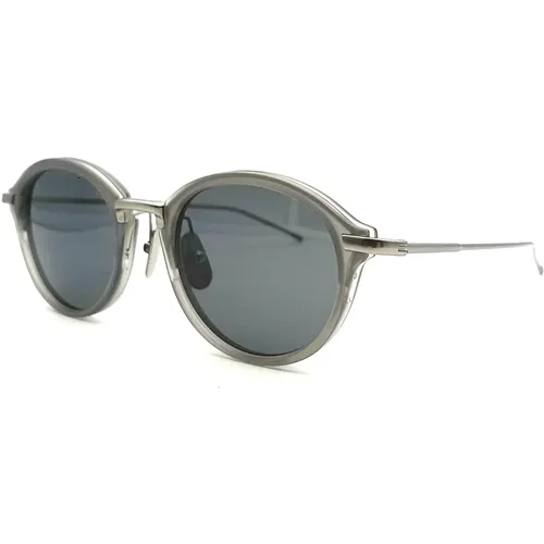 Sunglasses, male, , Size: 49 MM Grey Sunglasses Ss24 International Fit - Thom Browne - Modalova