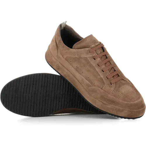 Suede Sneakers in Sigaro Color , male, Sizes: 9 UK, 8 1/2 UK, 10 UK, 7 UK, 8 UK, 9 1/2 UK - Officine Creative - Modalova