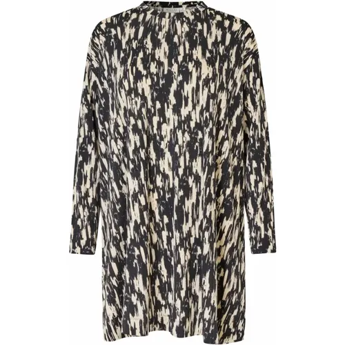 Abstraktes Print Oversized Tunika Schwarz , Damen, Größe: S - Masai - Modalova